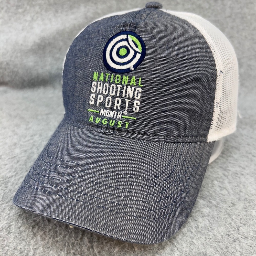 National Shooting Sports Month Mens Blue Outdoor Cap Trucker Hat Adjustable OSFM